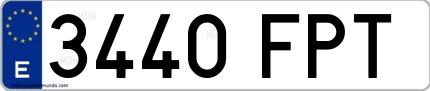 Ejemplo de matrícula española 3440 FPT