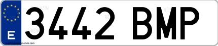 Ejemplo de matrícula española 3442 BMP