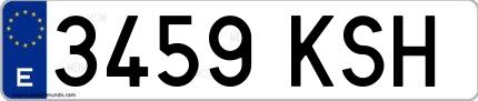 Ejemplo de matrícula española 3459 KSH