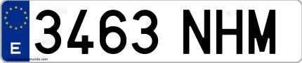 Ejemplo de matrícula española 3463 NHM