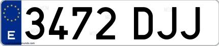 Ejemplo de matrícula española 3472 DJJ