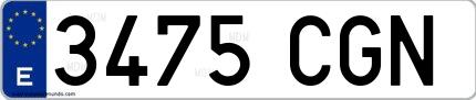 Ejemplo de matrícula española 3475 CGN