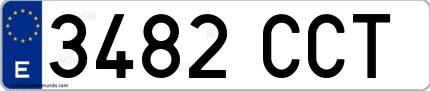 Ejemplo de matrícula española 3482 CCT
