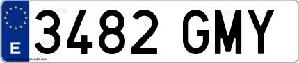 Ejemplo de matrícula de coche ordinaria 3482 GMY