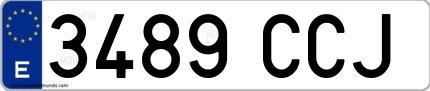 Ejemplo de matrícula española 3489 CCJ