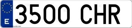 Ejemplo de matrícula española 3500 CHR