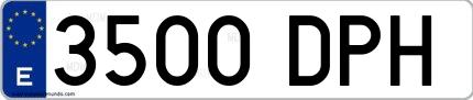 Ejemplo de matrícula española 3500 DPH