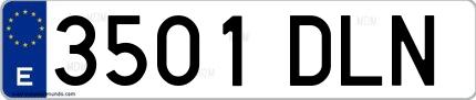 Ejemplo de matrícula española 3501 DLN