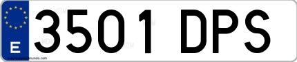 Ejemplo de matrícula española 3501 DPS
