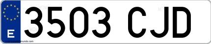 Ejemplo de matrícula española 3503 CJD