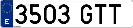 Ejemplo de matrícula española 3503 GTT