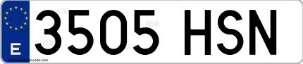 Ejemplo de matrícula española 3505 HSN