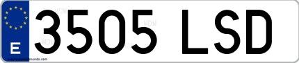 Ejemplo de matrícula española 3505 LSD