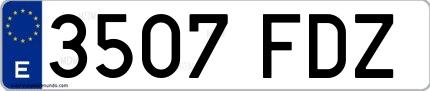 Ejemplo de matrícula española 3507 FDZ