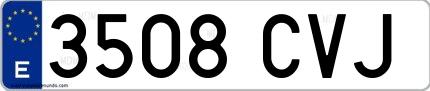 Ejemplo de matrícula española 3508 CVJ
