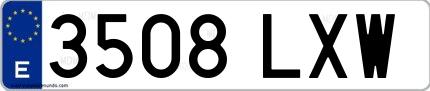 Ejemplo de matrícula española 3508 LXW