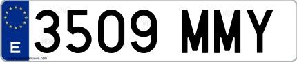 Ejemplo de matrícula española 3509 MMY