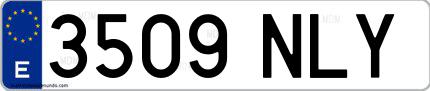 Ejemplo de matrícula española 3509 NLY