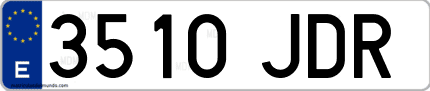 Ejemplo de matrícula de coche ordinaria 3510 JDR