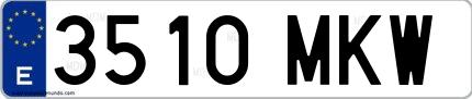 Ejemplo de matrícula española 3510 MKW
