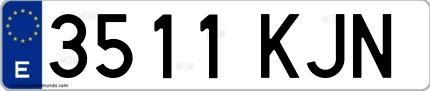 Ejemplo de matrícula española 3511 KJN