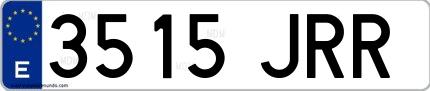 Ejemplo de matrícula española 3515 JRR