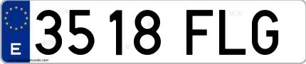 Ejemplo de matrícula española 3518 FLG