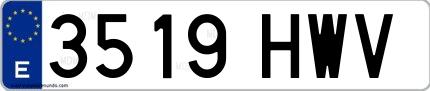 Ejemplo de matrícula española 3519 HWV