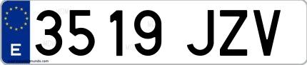 Ejemplo de matrícula española 3519 JZV