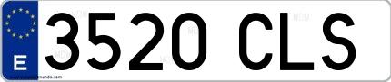 Ejemplo de matrícula española 3520 CLS