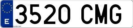 Ejemplo de matrícula española 3520 CMG
