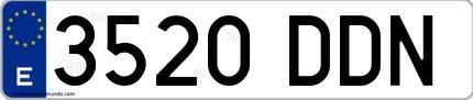 Ejemplo de matrícula española 3520 DDN
