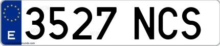 Ejemplo de matrícula española 3527 NCS