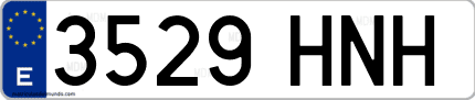 Ejemplo de matrícula de coche ordinaria 3529 HNH