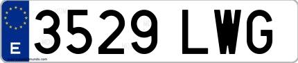 Ejemplo de matrícula española 3529 LWG
