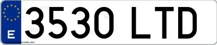 Ejemplo de matrícula española 3530 LTD