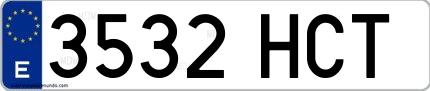 Ejemplo de matrícula española 3532 HCT