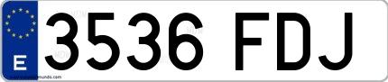 Ejemplo de matrícula española 3536 FDJ