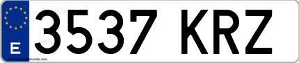 Ejemplo de matrícula de coche ordinaria 3537 KRZ