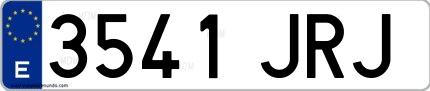Ejemplo de matrícula española 3541 JRJ