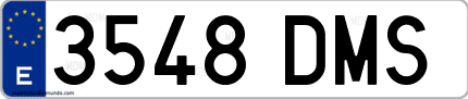 Ejemplo de matrícula de coche ordinaria 3548 DMS