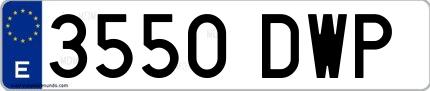 Ejemplo de matrícula española 3550 DWP