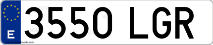 Ejemplo de matrícula de coche ordinaria 3550 LGR