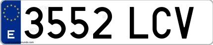 Ejemplo de matrícula española 3552 LCV
