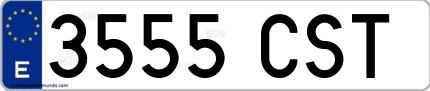Ejemplo de matrícula española 3555 CST