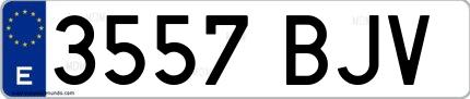 Ejemplo de matrícula española 3557 BJV