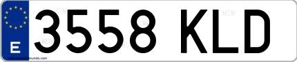 Ejemplo de matrícula española 3558 KLD