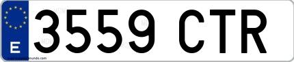 Ejemplo de matrícula española 3559 CTR