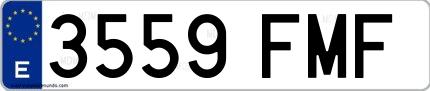 Ejemplo de matrícula española 3559 FMF