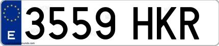 Ejemplo de matrícula española 3559 HKR